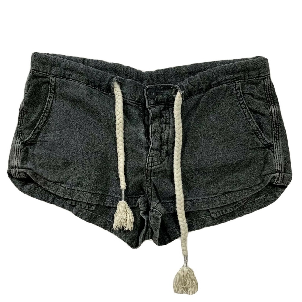 Free People Short Shorts Linen Blend Rope Belt